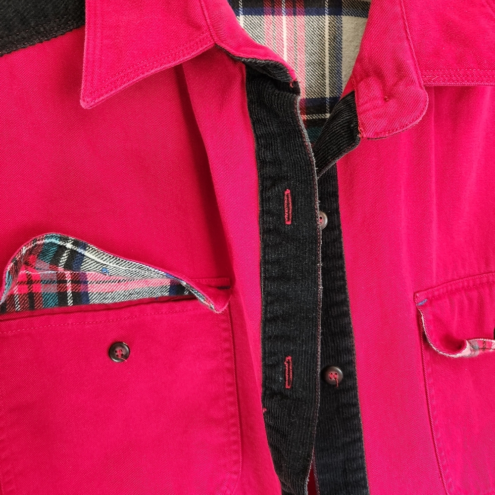Retro Red Rover color block plaid button down - Picture 7 of 7